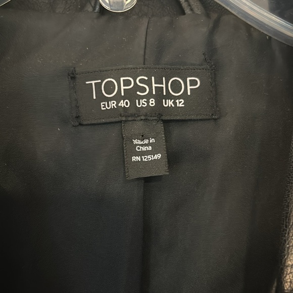 Topshop Faux Leather Jacket in Black - Picture 6 of 8